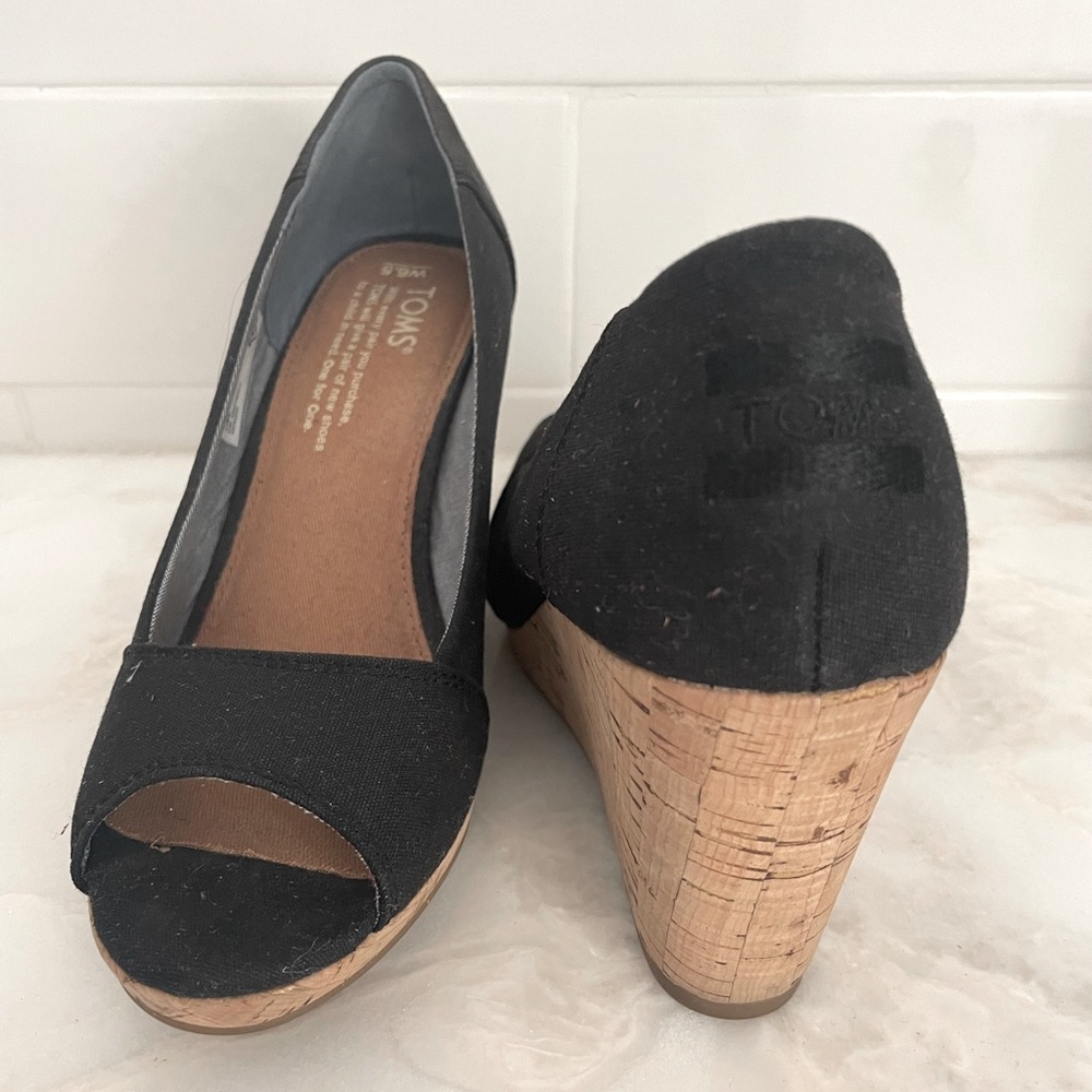 Toms Wedges worn twice